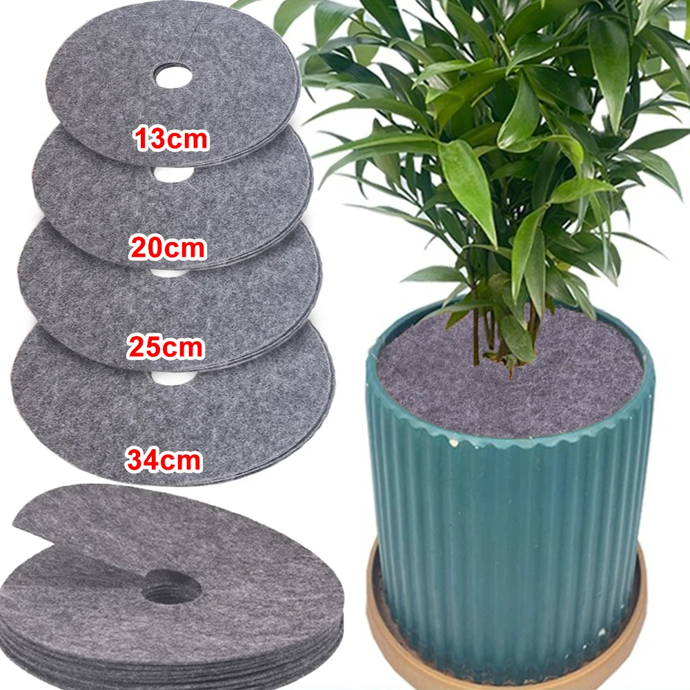 Non-Woven Tree Mulch Rings Flower Pot Plant Moisturize Protector Mats Breathable Weeds Barrier Gardening Plant Cover Cushions thumbnail 2