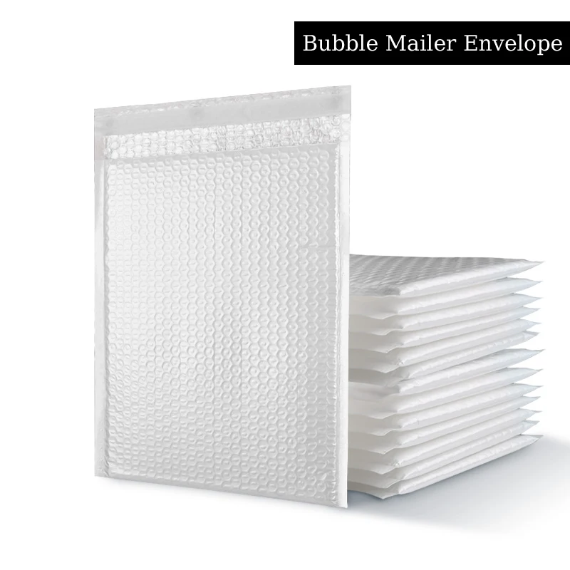10Pcs White Bubble Mailer Self Seal Shipping Envelope Bag Packaging Mailing Bag