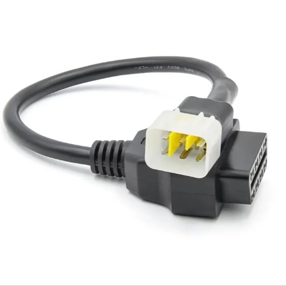 Newest Delphi OBD2 6 Pin To 16Pin Diagnostic Plug Adapter Cable for DELPHI ECUs Motorcycle ATV To 16 Pin OBD Detection Interface thumbnail 4