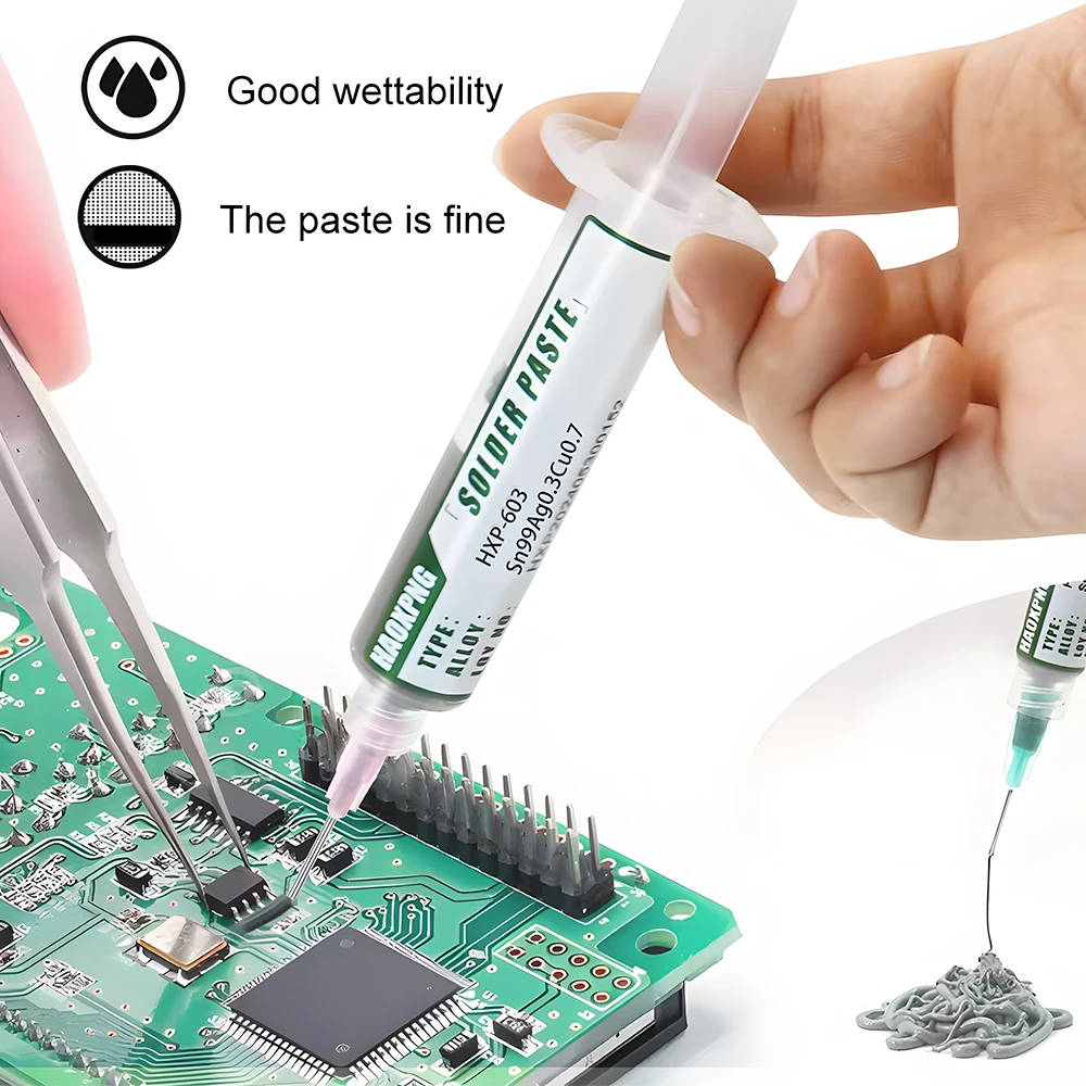 Sn99Ag0.3Cu0.7 Solder paste, flux, lead-free solder paste free cleaning is widely used in all kinds of soldering thumbnail 2