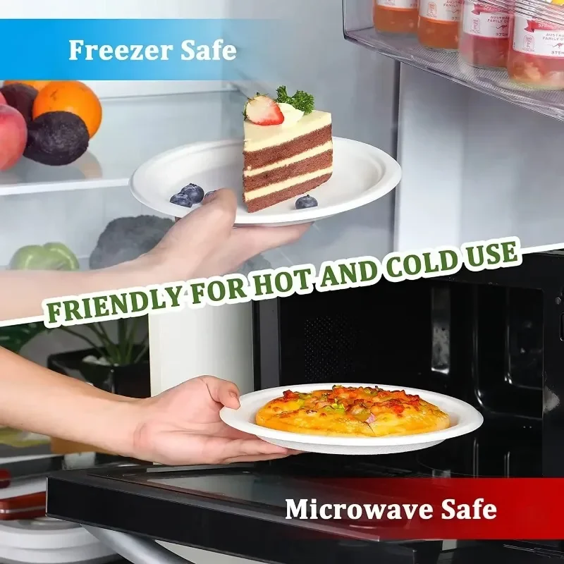 50PCS Circular Paper Plates Are Suitable for Disposable Kitchen Dishes in Restaurants Such As Barbecue Pasta Salad Desserts thumbnail 6
