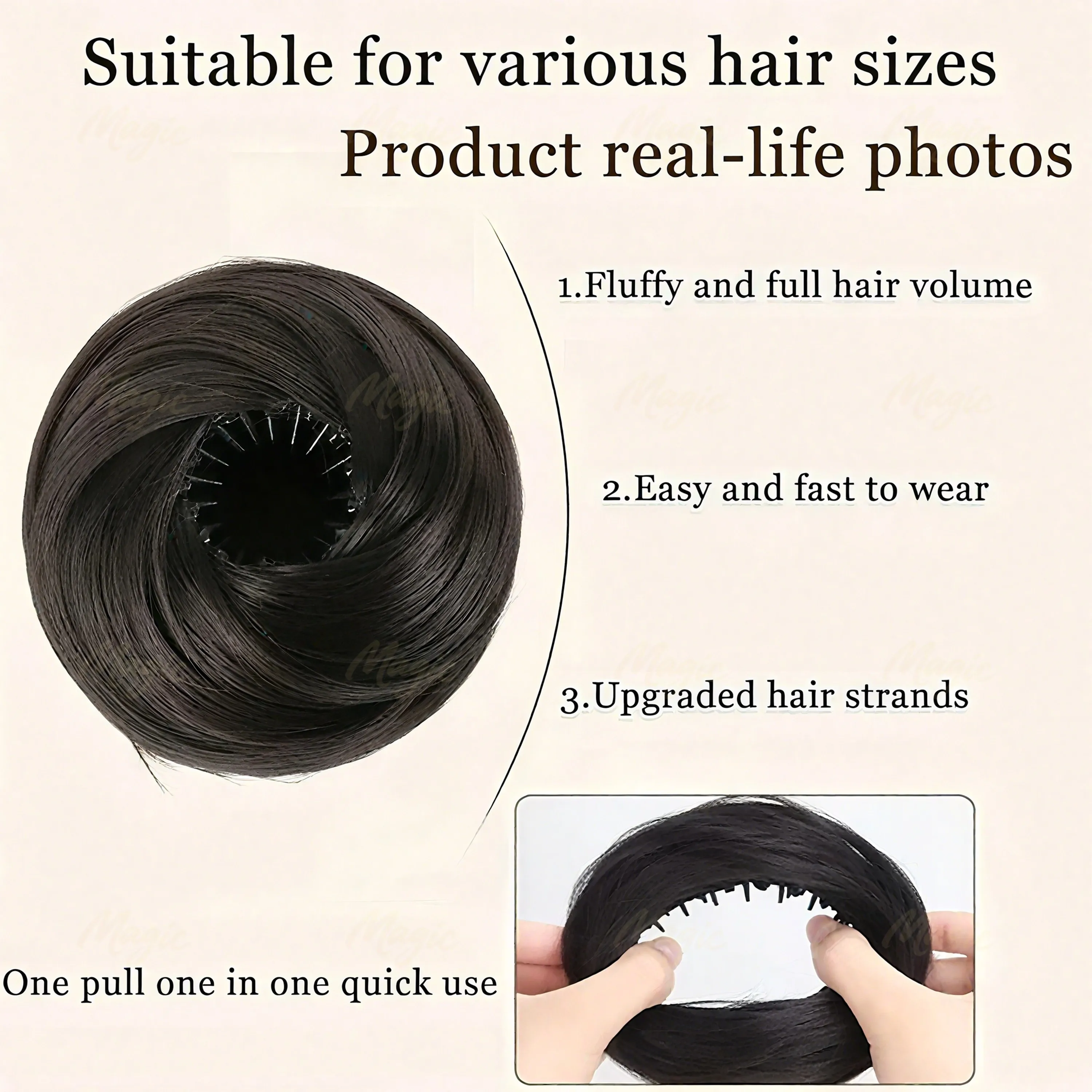 Four Colors On Sale Hair Bun Women'S Hair Accessory Easy to Use Hairband And Clip for Updos High Temperature Synthetic Fiber thumbnail 3