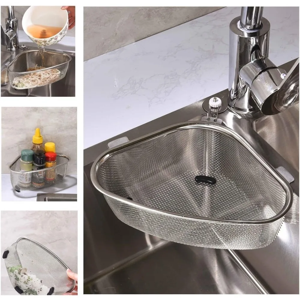Kitchen Sink Stainless Steel Strainer Basket for Collecting Food Scraps Dishwasher Safe Kitchen Tool for Draining and Rinsing thumbnail 2