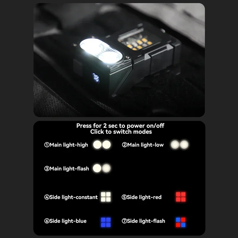 Multifunctional Ajustable Angle LED Flashlight Outdoors Mini Work Light Portable Magnet USB Rechargeable Camping Light thumbnail 3