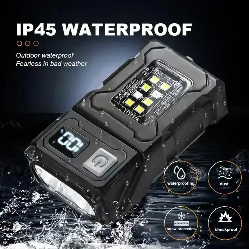 Multifunctional Ajustable Angle LED Flashlight Outdoors Mini Work Light Portable Magnet USB Rechargeable Camping Light thumbnail 4