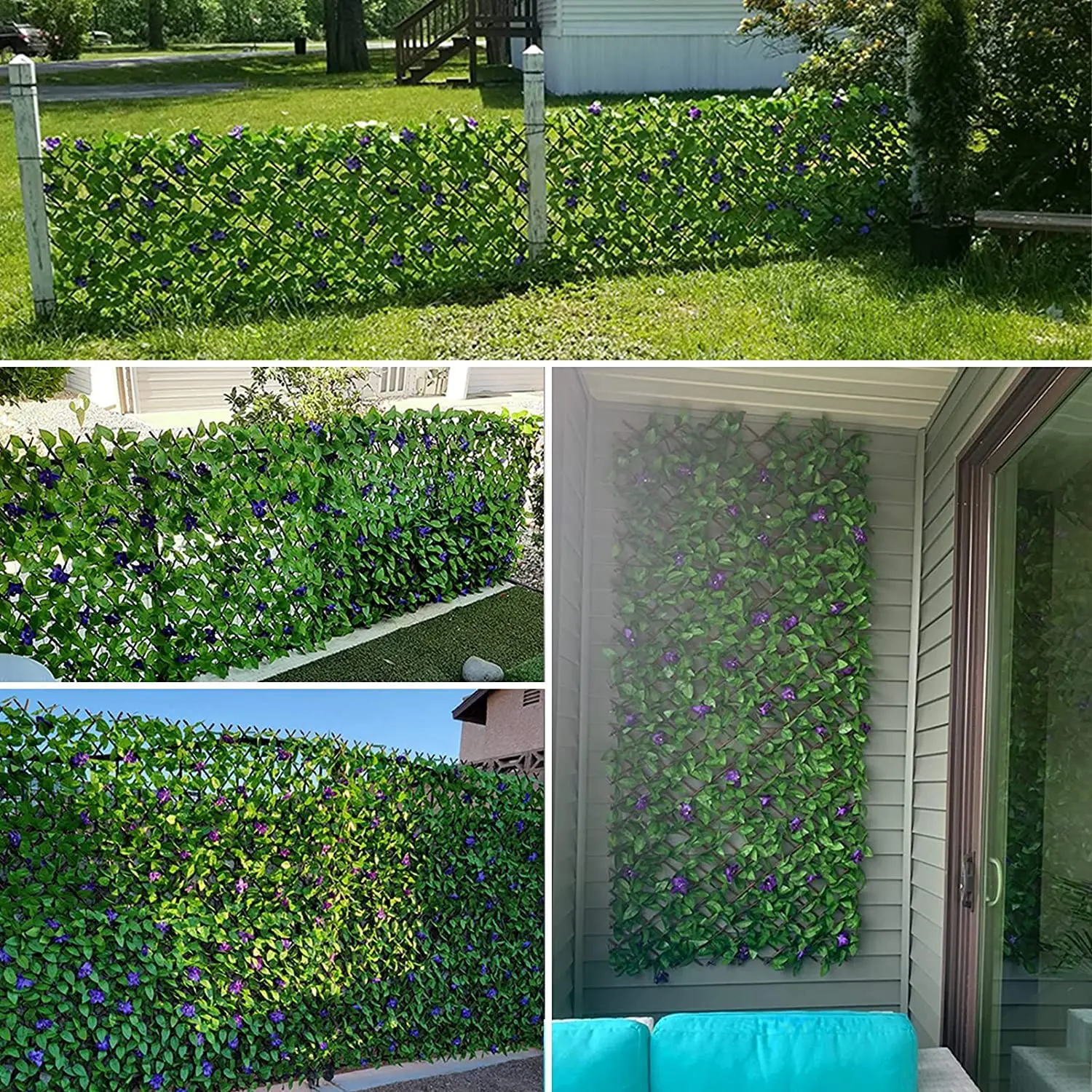 1PC Expandable Privacy Screen Fencing for Balcony & Garden Artificial Ivy Wall Decor Outdoor Stylish Garden Background Decor thumbnail 2
