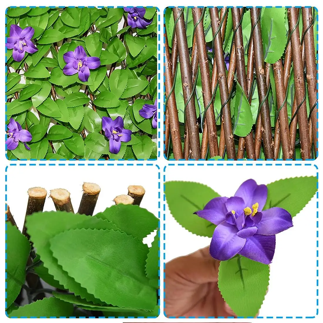 1PC Expandable Privacy Screen Fencing for Balcony & Garden Artificial Ivy Wall Decor Outdoor Stylish Garden Background Decor thumbnail 3
