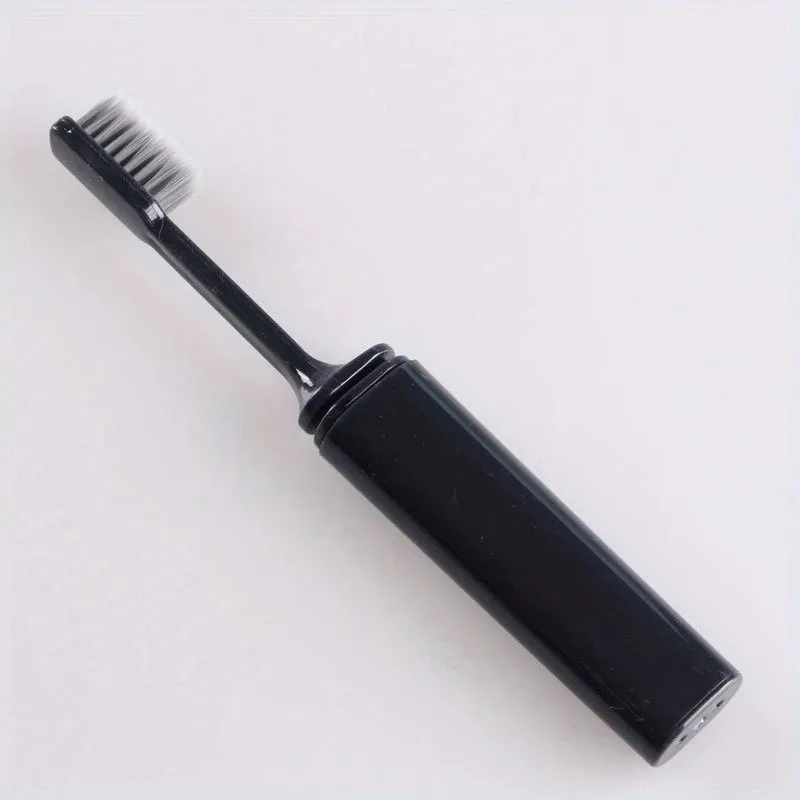 Portable Compact Charcoal Folding Toothbrush - Perfect for TravelCamping, and Hiking - Easy to Take and Efficient Teethbrush thumbnail 2