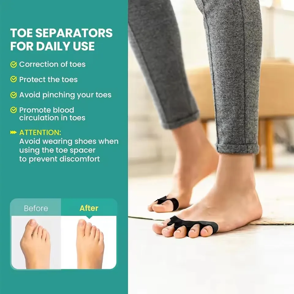 Toe Separators Doctor Recommended Correct Foot and Bunion Pain,Plantar Fasciitis Toe Straightener To Improve Functional Mobility thumbnail 3