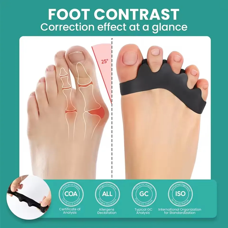 Toe Separators Doctor Recommended Correct Foot and Bunion Pain,Plantar Fasciitis Toe Straightener To Improve Functional Mobility thumbnail 2