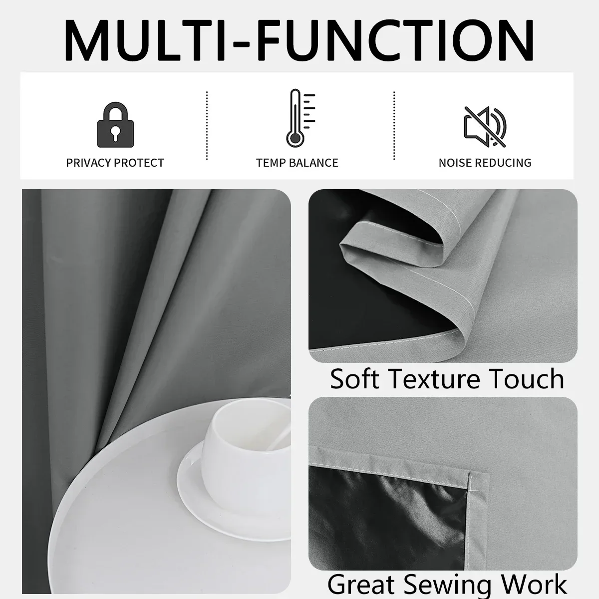 1pc Modern Waterproof Outdoor Curtains, 100% Blackout Curtains for Garden, Patio, Porch, Bedroom, Living Room, Pergola, Cabana thumbnail 4