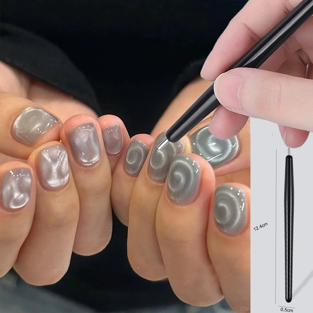 3D New Lollipop Vortex Cat Eye Nail Magnetic Pen Suck Rainbow Halo Vortex Nail Art Magnet Pen for CatEye MagneticGel Nail Polish thumbnail 2