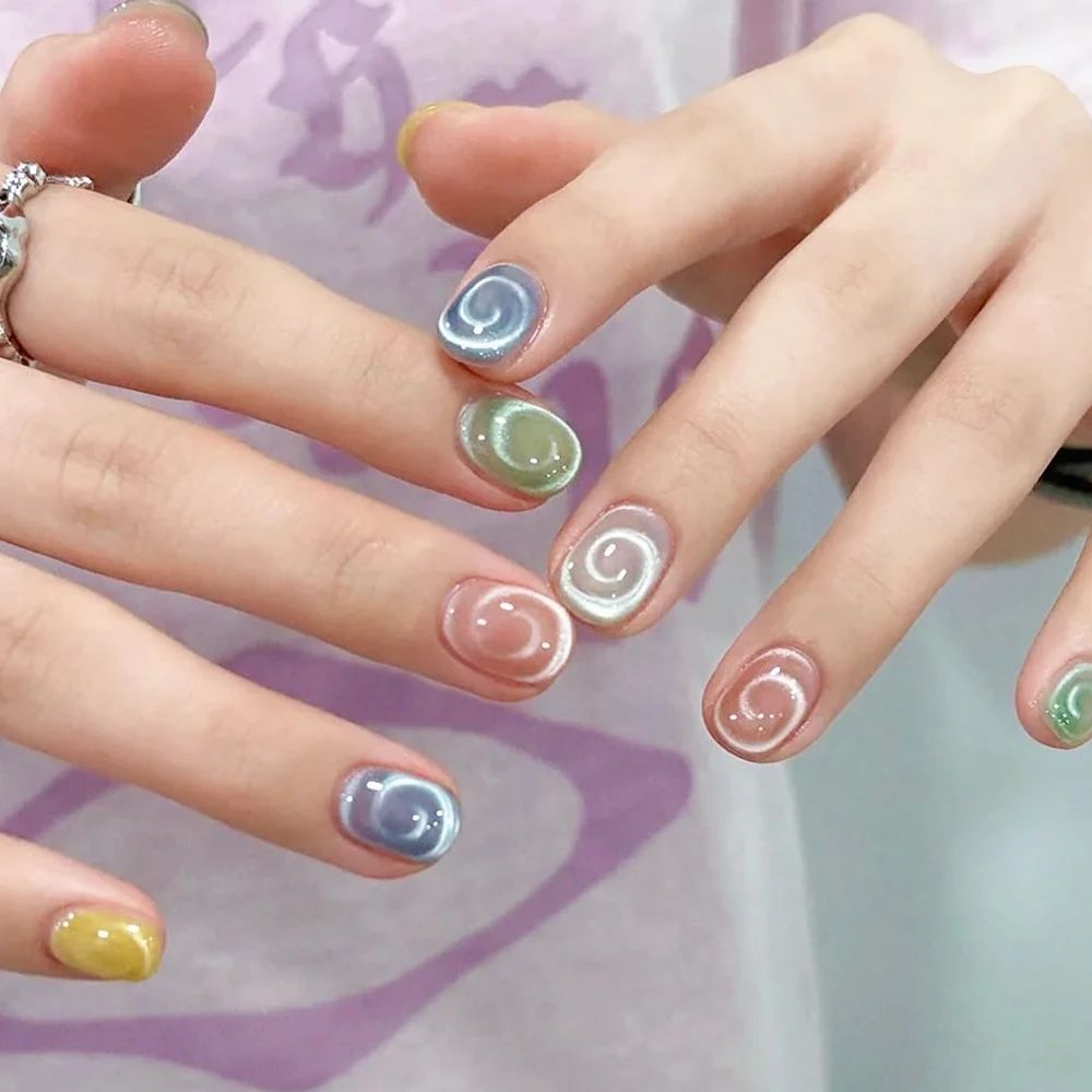 3D New Lollipop Vortex Cat Eye Nail Magnetic Pen Suck Rainbow Halo Vortex Nail Art Magnet Pen for CatEye MagneticGel Nail Polish thumbnail 3