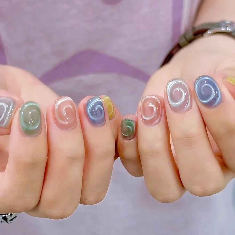 3D New Lollipop Vortex Cat Eye Nail Magnetic Pen Suck Rainbow Halo Vortex Nail Art Magnet Pen for CatEye MagneticGel Nail Polish thumbnail 4