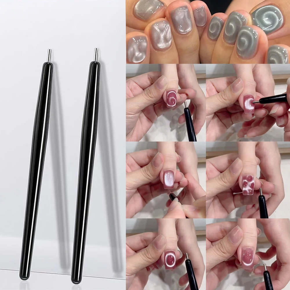 3D New Lollipop Vortex Cat Eye Nail Magnetic Pen Suck Rainbow Halo Vortex Nail Art Magnet Pen for CatEye MagneticGel Nail Polish thumbnail 5