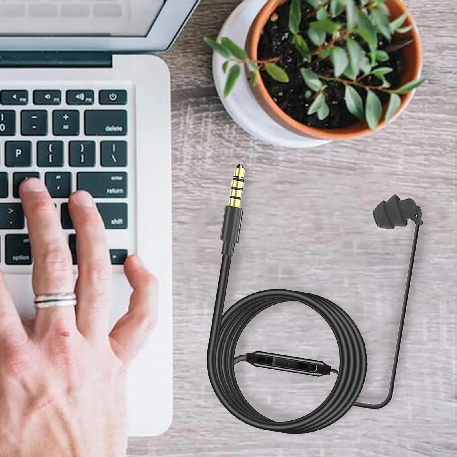 3.5mm Single Side Earbud Headsets Wired Headset No Microphone Mono Earplugs Wired Headset Type C Single Headphones thumbnail 3