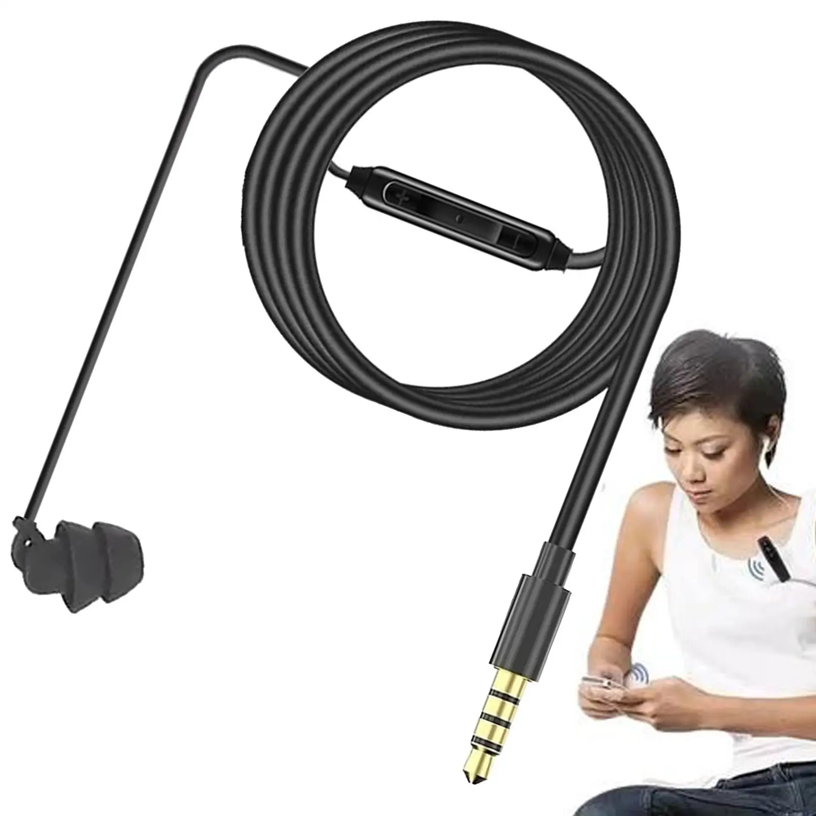 3.5mm Single Side Earbud Headsets Wired Headset No Microphone Mono Earplugs Wired Headset Type C Single Headphones thumbnail 2