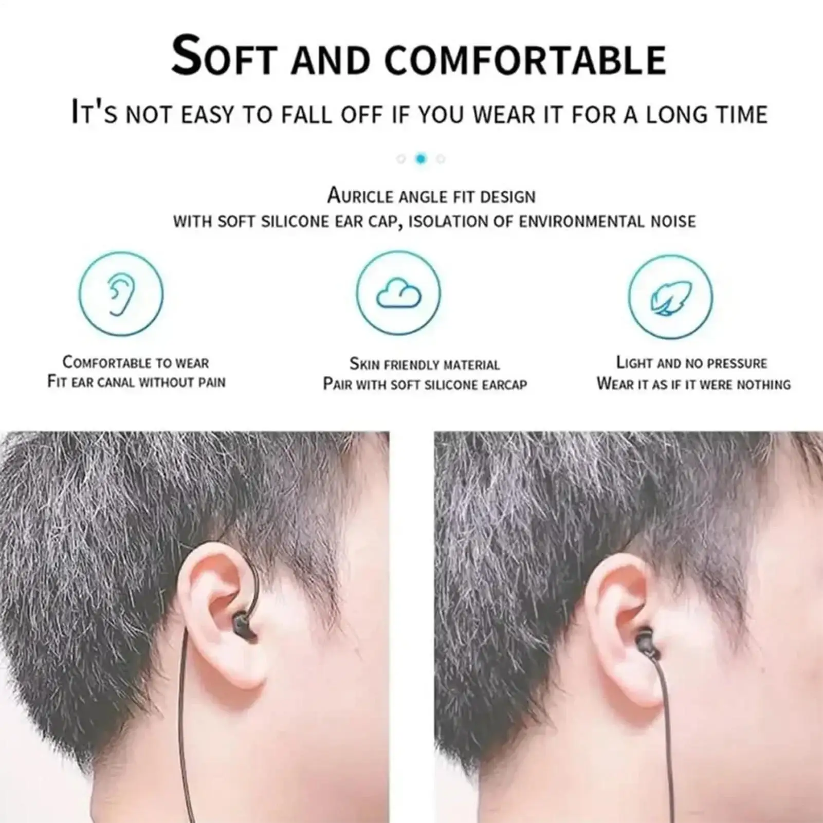 3.5mm Single Side Earbud Headsets Wired Headset No Microphone Mono Earplugs Wired Headset Type C Single Headphones thumbnail 4
