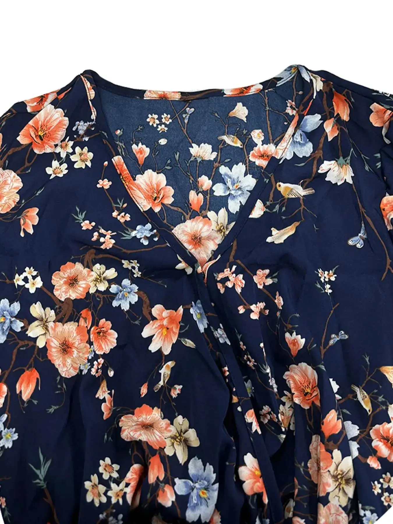【Plus Size】 Floral Print Tie Shoulder Jumpsuit, Boho Casual Wide Leg Jumpsuit for Vacation Holiday, Women's Plus Clothing for Su thumbnail 4