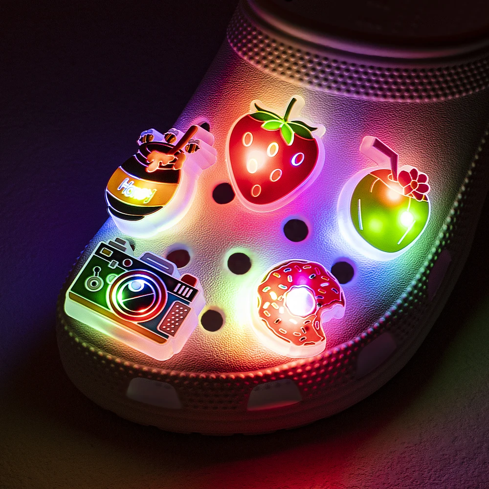 5PCS LED Shoe Charms Cats Dogs Unicorns Lighted Shoe Decorations Gamepad Cameras Diamond LED Pins for Women Girls Clog Buckles thumbnail 6