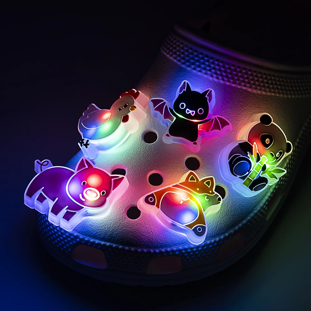 5PCS LED Shoe Charms Cats Dogs Unicorns Lighted Shoe Decorations Gamepad Cameras Diamond LED Pins for Women Girls Clog Buckles thumbnail 5