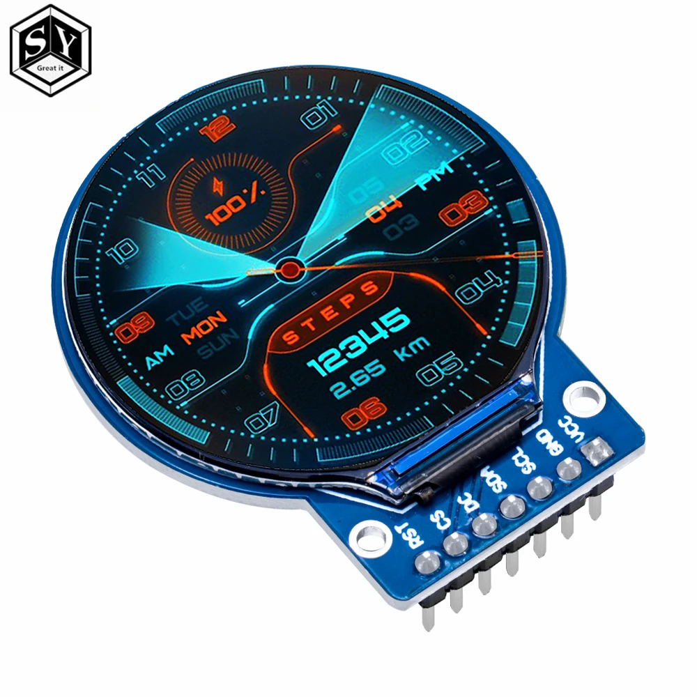 1.28 Inch Round TFT LCD Display Module (240x240 RGB) – GC9A01 Driver, 4-Wire SPI Interface for arduino thumbnail 6