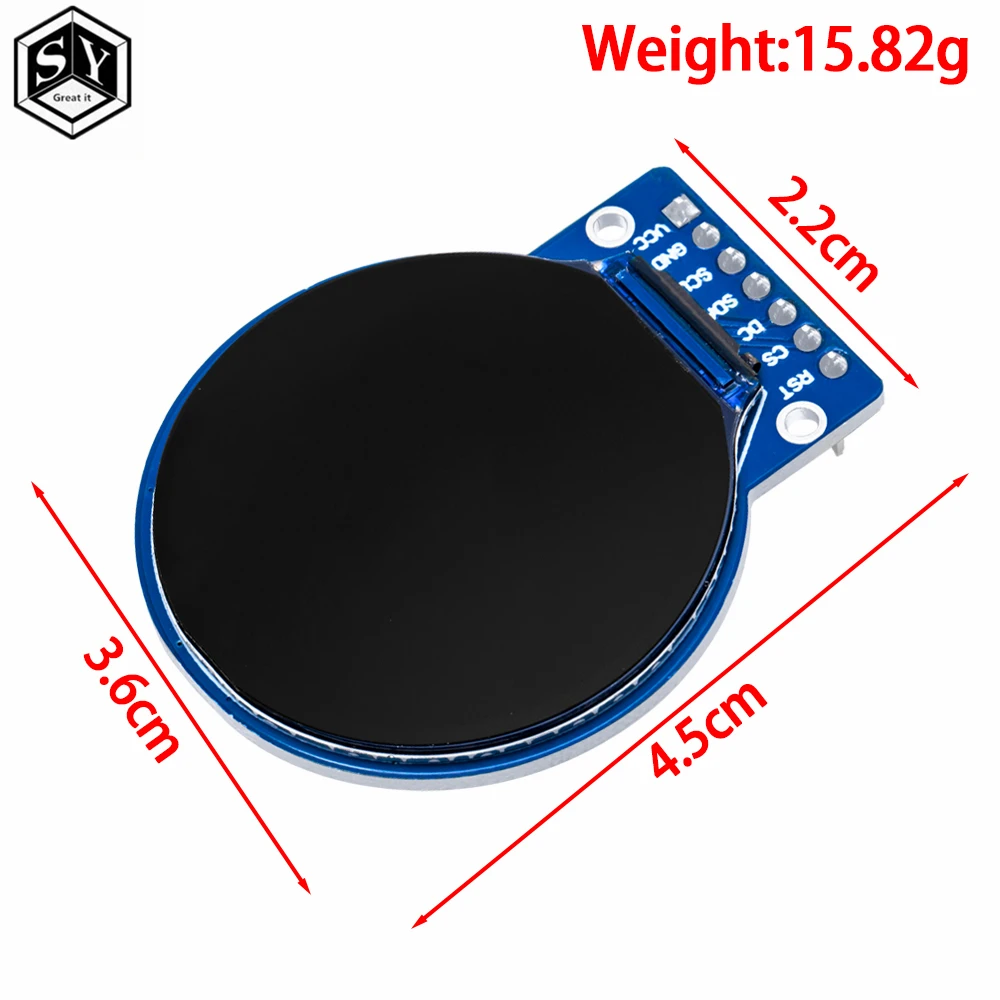 1.28 Inch Round TFT LCD Display Module (240x240 RGB) – GC9A01 Driver, 4-Wire SPI Interface for arduino thumbnail 5