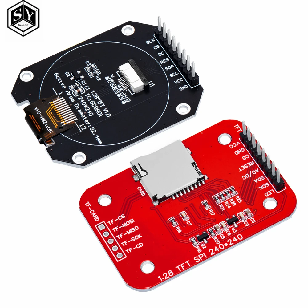 1.28 Inch Round TFT LCD Display Module (240x240 RGB) – GC9A01 Driver, 4-Wire SPI Interface for arduino thumbnail 3