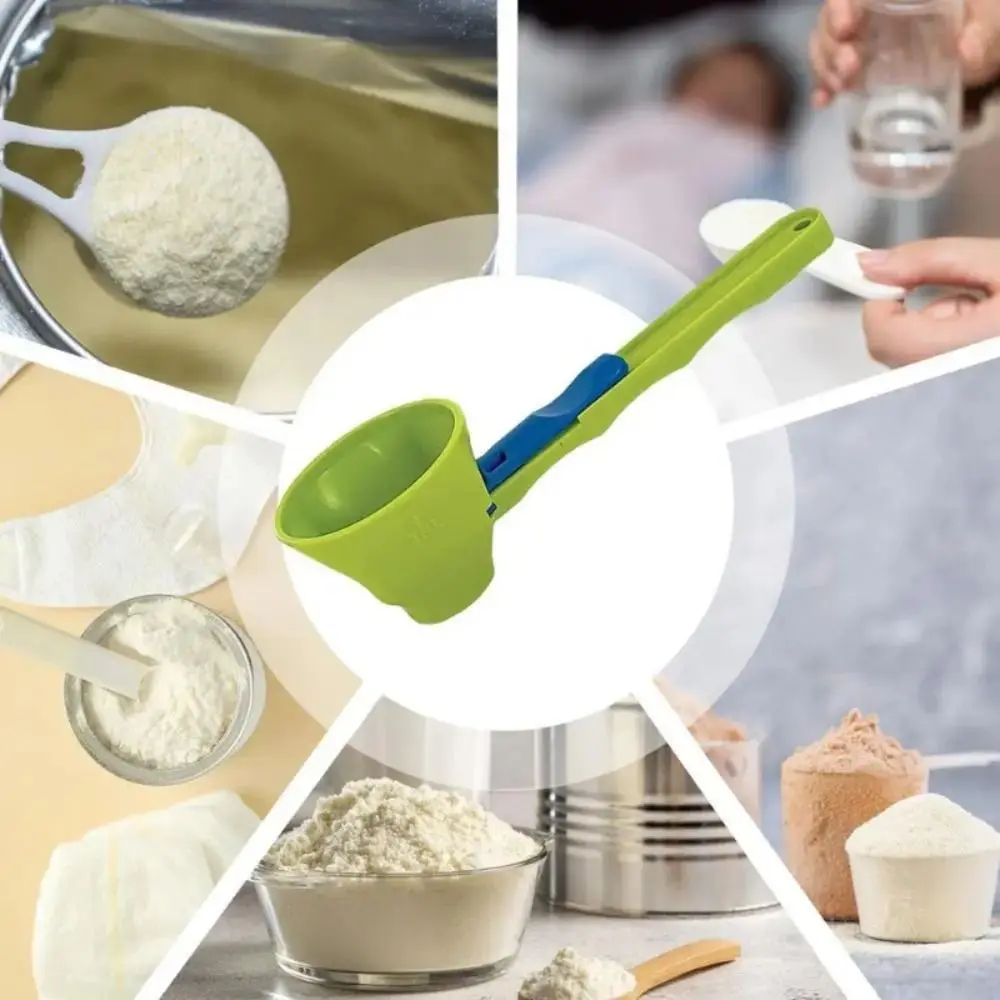 Creative Flling Coffee Scoop Funnel Plastic Reusable Sliding Scoop Funnel 2 in 1 Sliding Design Measuring Spoon Kitchen Gadgets thumbnail 3