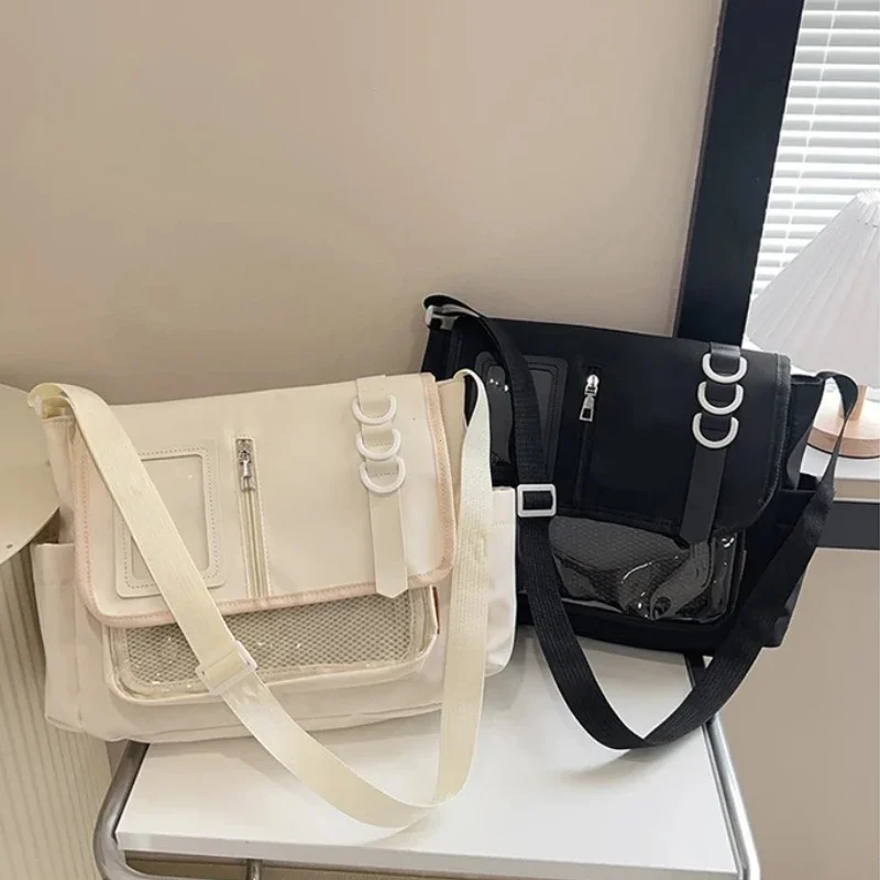 Y2K Japanese Harajuku School Bags for Girls New Transparent Itabag Shoulder Crossbody Bag DIY Badges Display Plate Ita Bag thumbnail 6