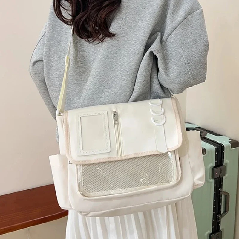 Y2K Japanese Harajuku School Bags for Girls New Transparent Itabag Shoulder Crossbody Bag DIY Badges Display Plate Ita Bag thumbnail 2