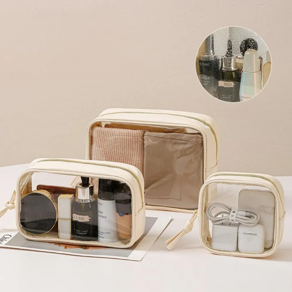 Transparent PVC Makeup Bag Organizer Pouch for Travel Daily Use Multiple Sizes Available Portable Wash Bag