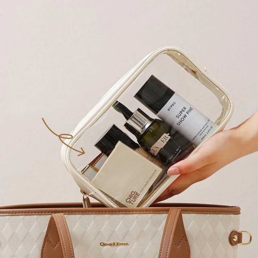 Transparent PVC Makeup Bag Organizer Pouch for Travel Daily Use Multiple Sizes Available Portable Wash Bag thumbnail 3