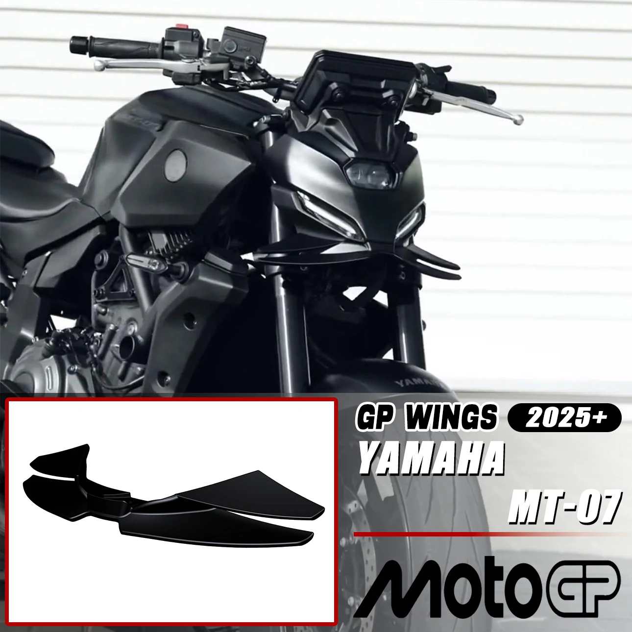 For YAMAHA MT-07 2025 Wind Wing Aerodynamics Fairing Winglets MT07 2025 GP WING Motorcycle Front Spoiler Lower spoiler Front Lip