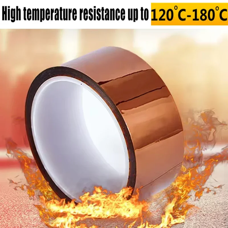 5-100mm Kapton Tape Polyimide Adhesive Insulating Adhesive Tape Heat Tape for Board Protection Insulation Tape Anti-static Tape thumbnail 5