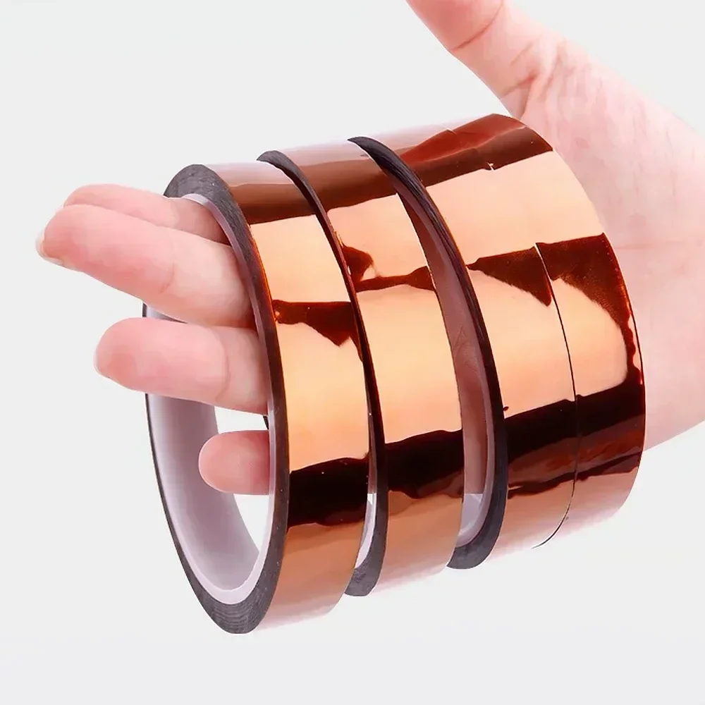 5-100mm Kapton Tape Polyimide Adhesive Insulating Adhesive Tape Heat Tape for Board Protection Insulation Tape Anti-static Tape thumbnail 2