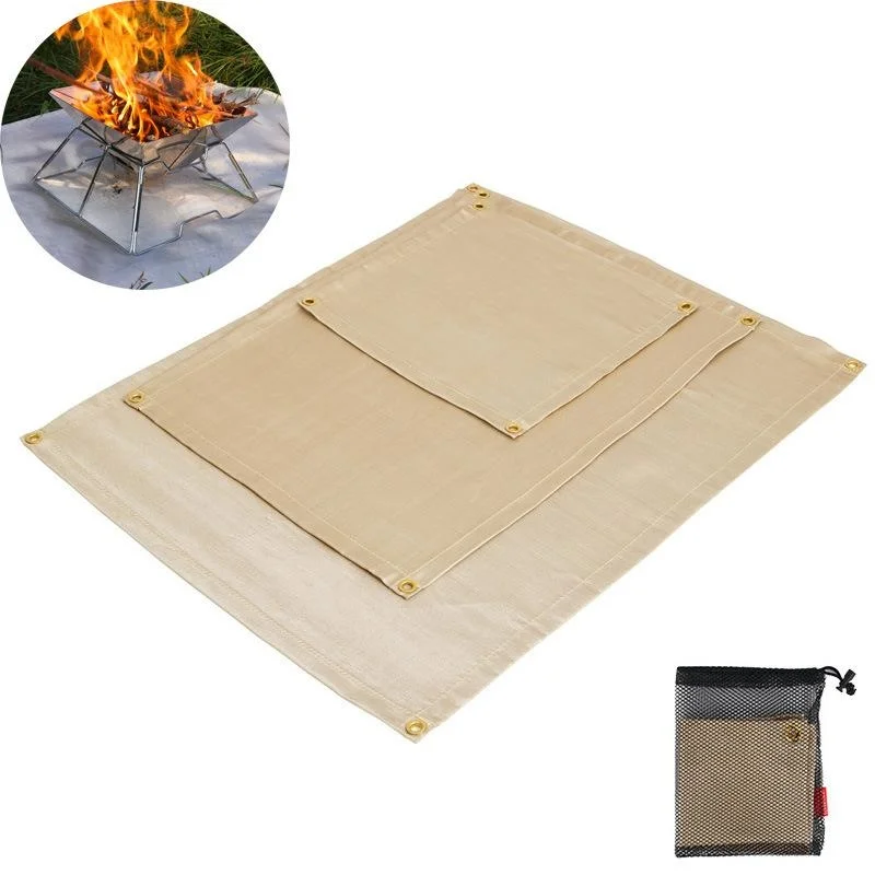 Outdoor Camping Fireproof Cloth Picnic Barbecue Insulation Mat Flame Retardant High Temperature Fire Blanket Fiberglass Mat thumbnail 2