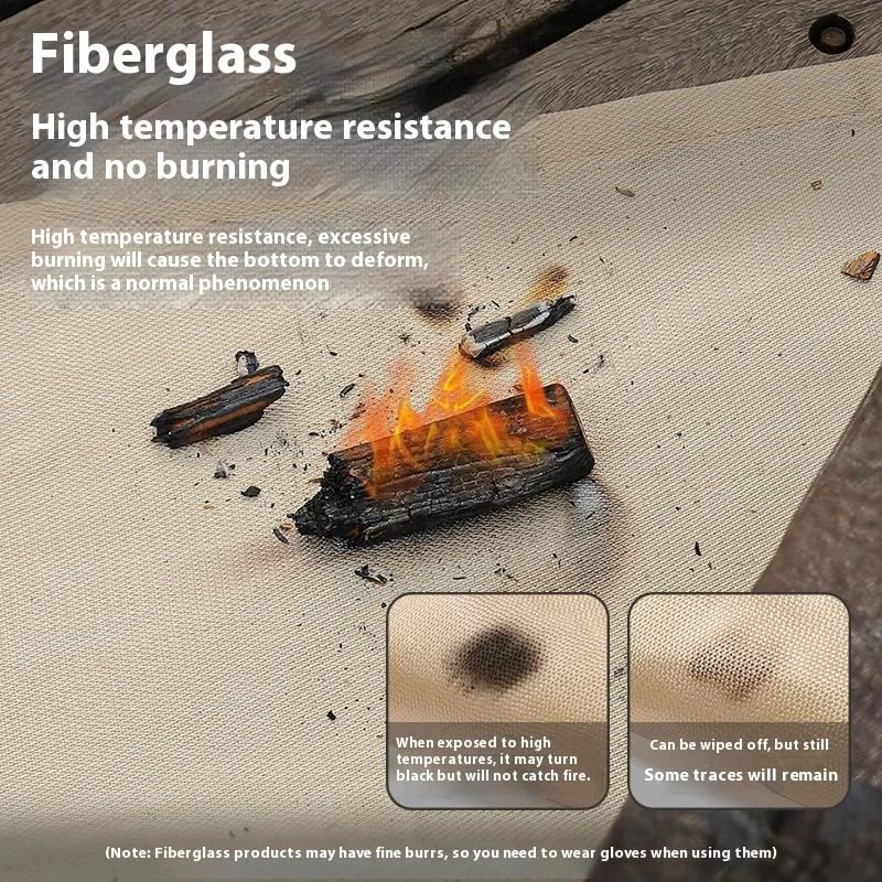 Outdoor Camping Fireproof Cloth Picnic Barbecue Insulation Mat Flame Retardant High Temperature Fire Blanket Fiberglass Mat thumbnail 5