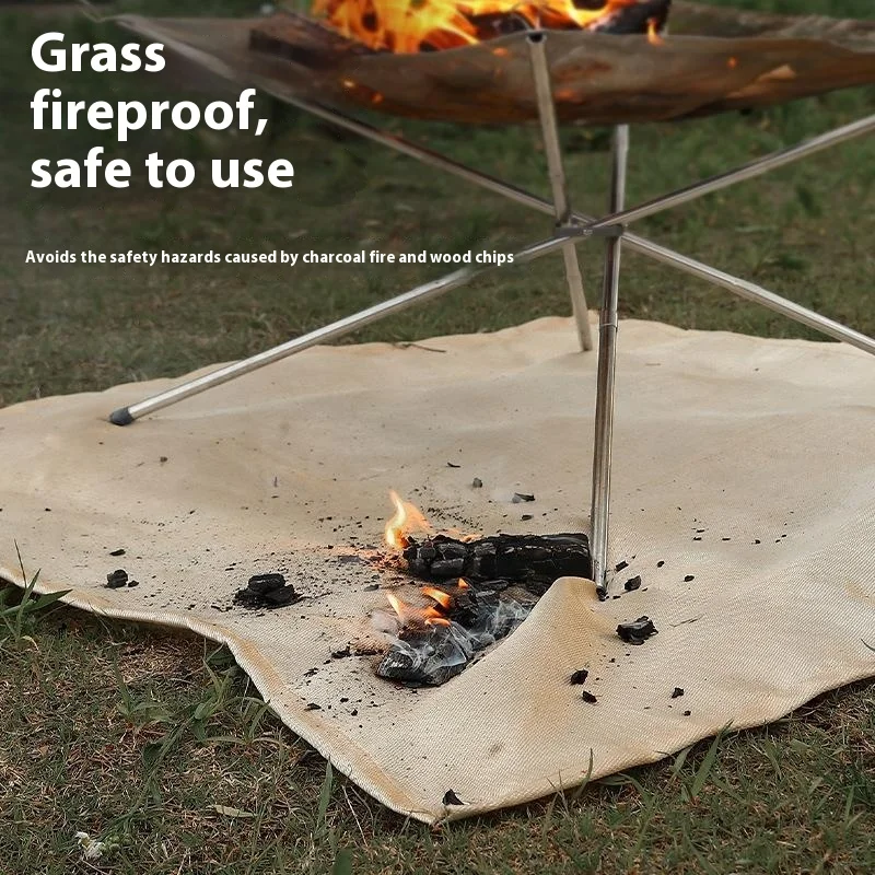 Outdoor Camping Fireproof Cloth Picnic Barbecue Insulation Mat Flame Retardant High Temperature Fire Blanket Fiberglass Mat thumbnail 4