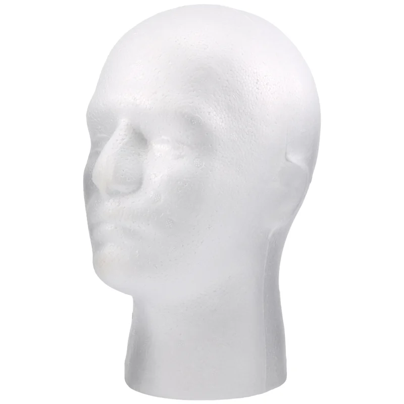 A05E-Male Wig Display Cosmetology Mannequin Head Stand Model Foam White thumbnail 3