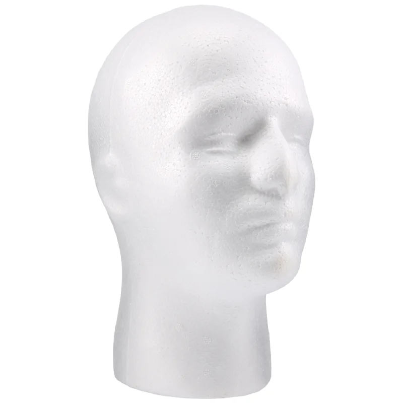 A05E-Male Wig Display Cosmetology Mannequin Head Stand Model Foam White thumbnail 5