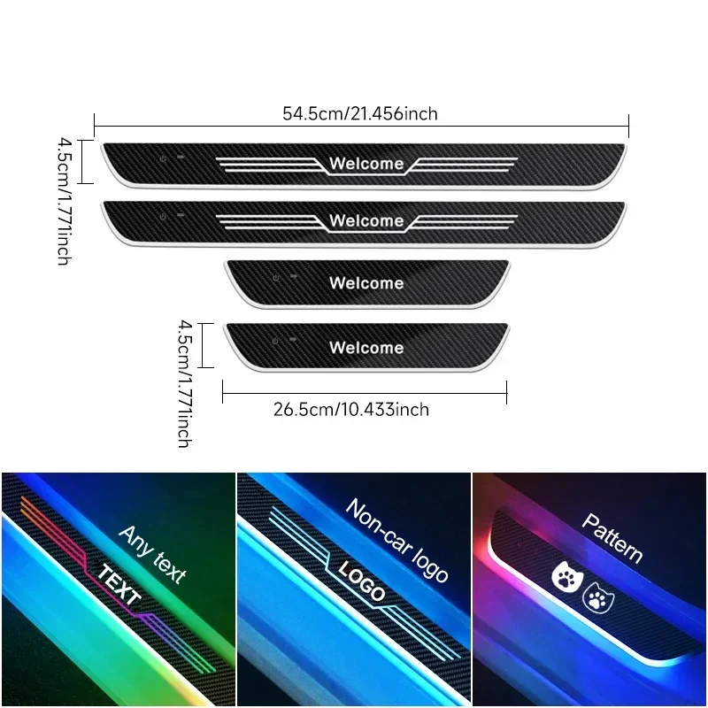 Customizable LOGO For FORD car pedal light Door opening warning RGB dynamic welcome light Multifunctional LED atmosphere Lamp thumbnail 5