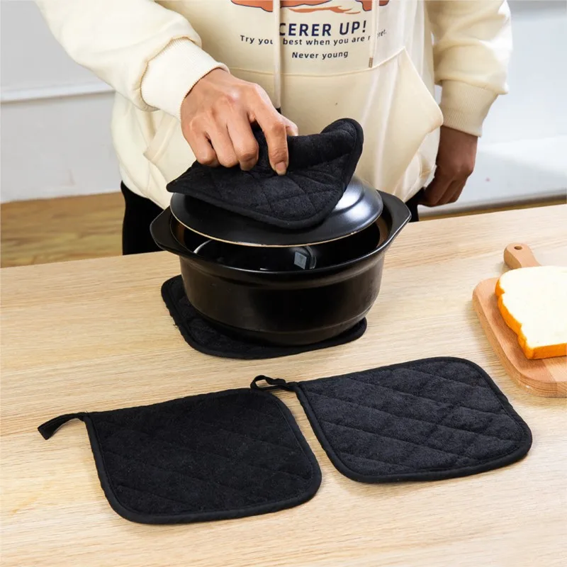 1/2PCS Heat Resistant Towel Pot Holders Cotton Non-slip Mat holder Holder Hot Pads Table Placemat Accessories Kitchen Baking