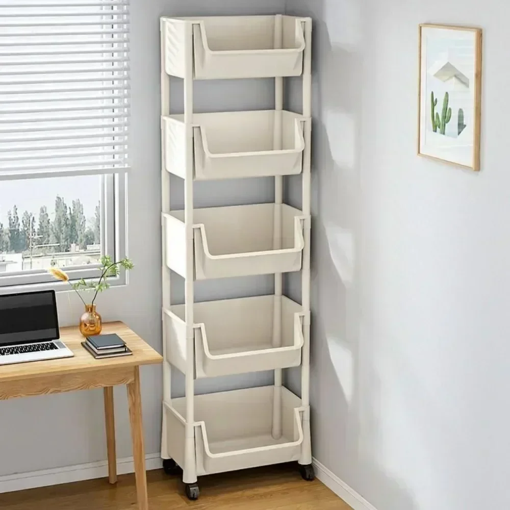 Versatile 2-5Tier Rolling Storage Cart with Wheels Perfect Bathroom Kitchen Office Ideal Groceries Snacks Toys Books Toiletries thumbnail 4