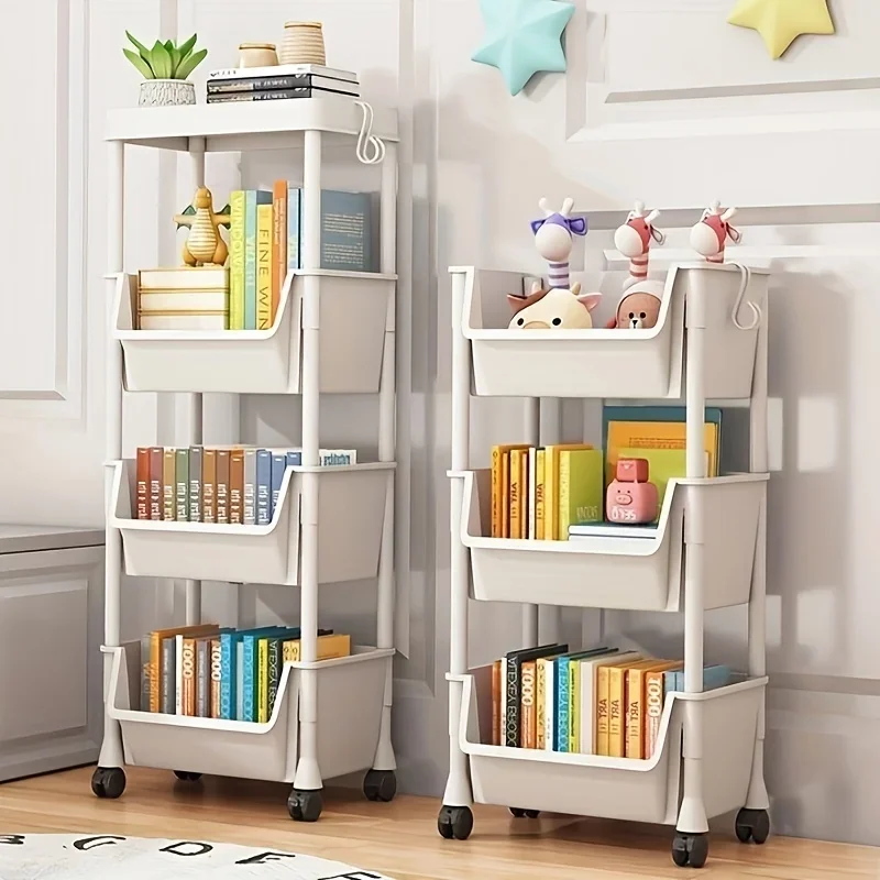 Versatile 2-5Tier Rolling Storage Cart with Wheels Perfect Bathroom Kitchen Office Ideal Groceries Snacks Toys Books Toiletries thumbnail 2