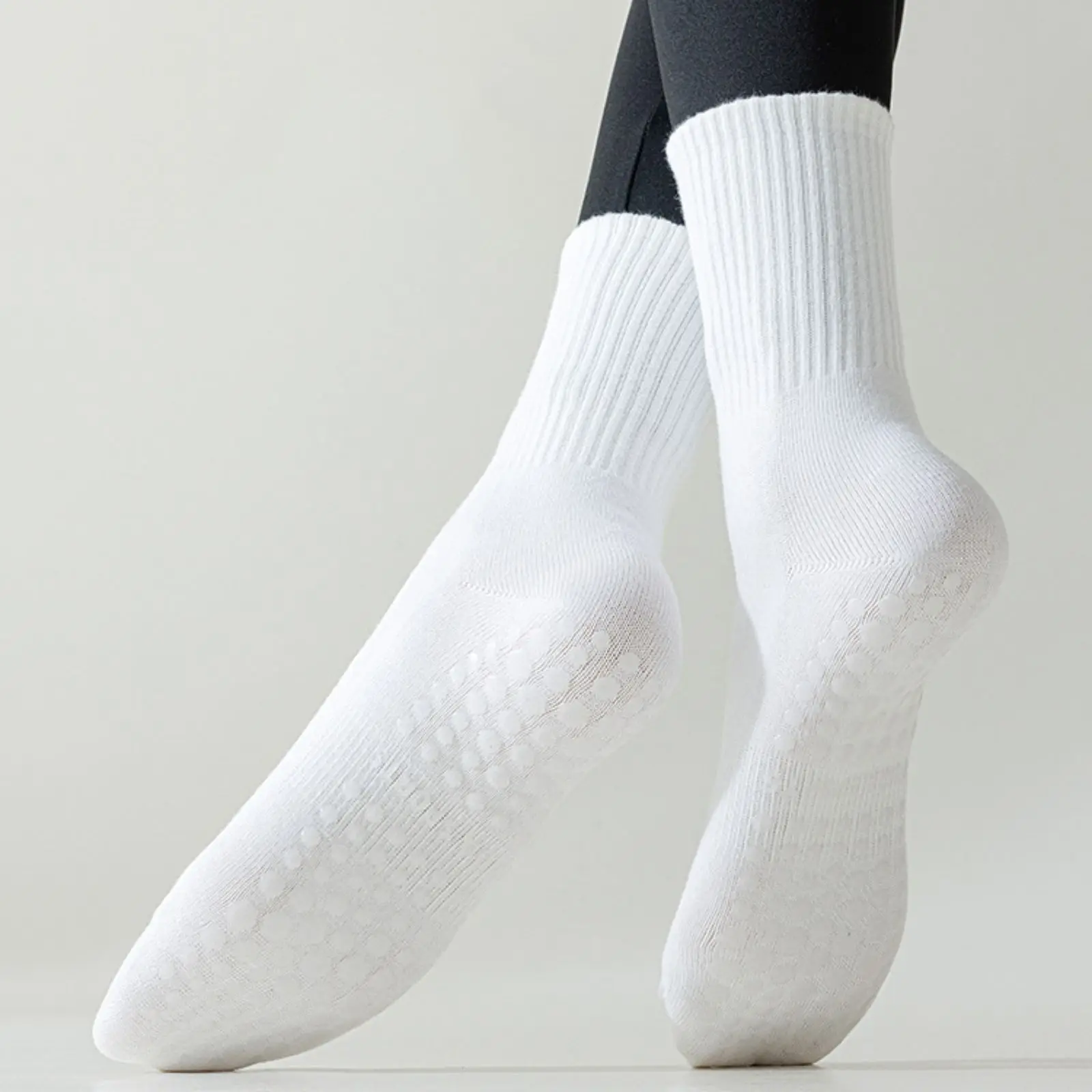 RMSWEETYIL 2 Pairs Pilates Yoga Socks with Grips for Women Non Slip Grip Dance Ballet Non Skid Exercise Sticky Socks  for Womens thumbnail 2