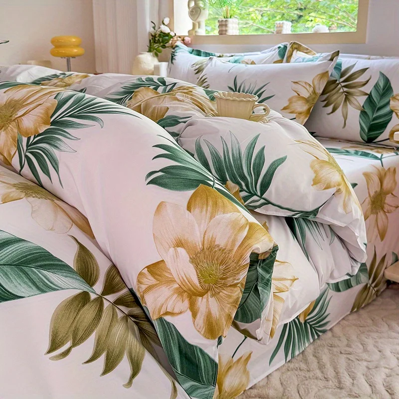 3-Piece Duvet Cover Set with 2 Pillowcases, Breathable Polyester, Machine Washable, Zipper Closure thumbnail 4