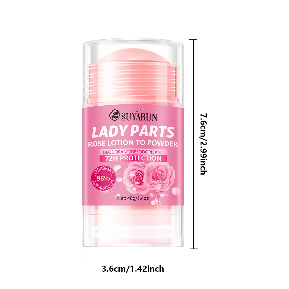 SUYARUN Women's Rose Deodorant Stick Natural Odor Control for Hands Feet Armpits - Long-Lasting Freshness Anti-Perspirant. thumbnail 4