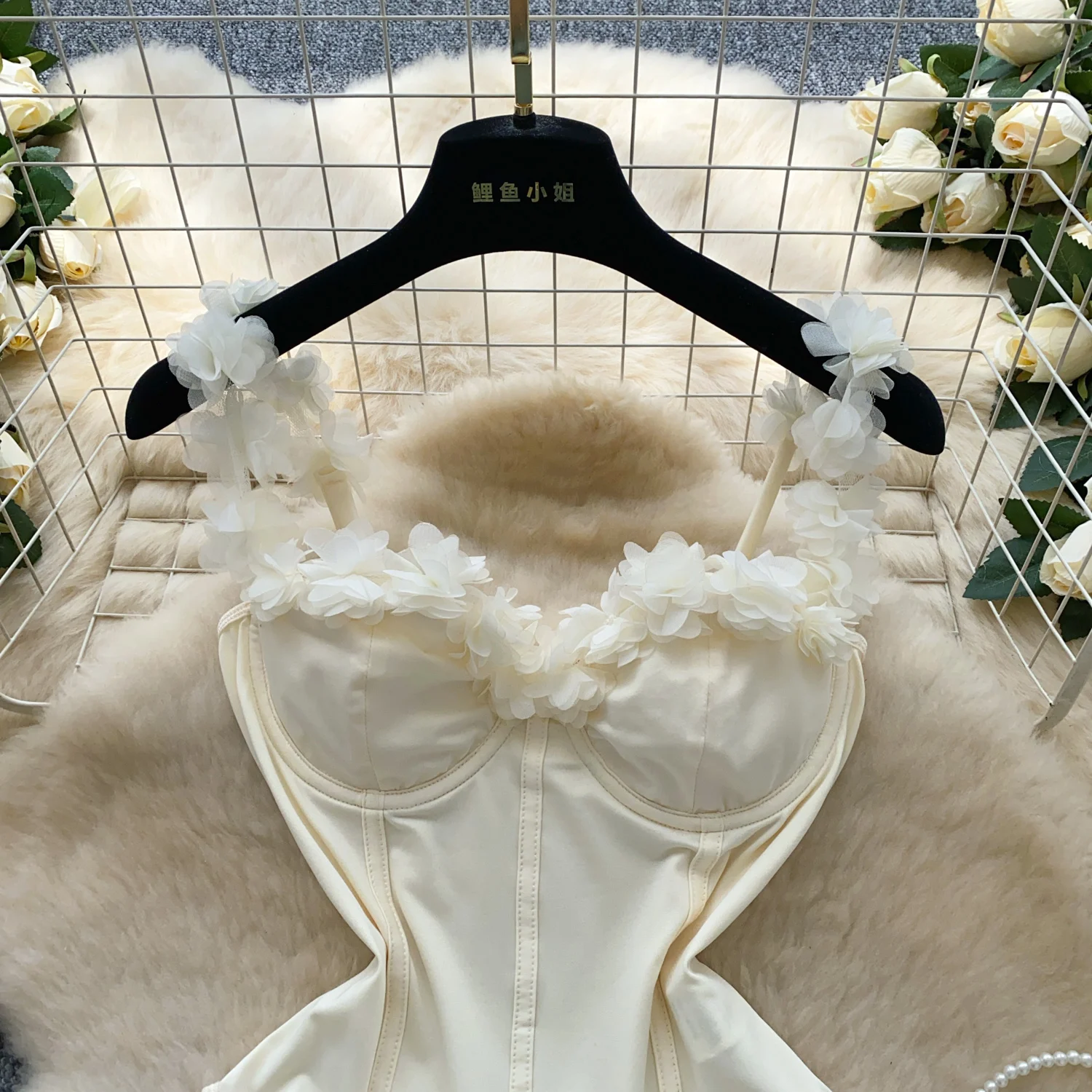 Sexy sweet floral Corset  bodysuits Chic Korean Camis Tank Top Basic Fashion Off Shoulder Summer Women Clothing thumbnail 4