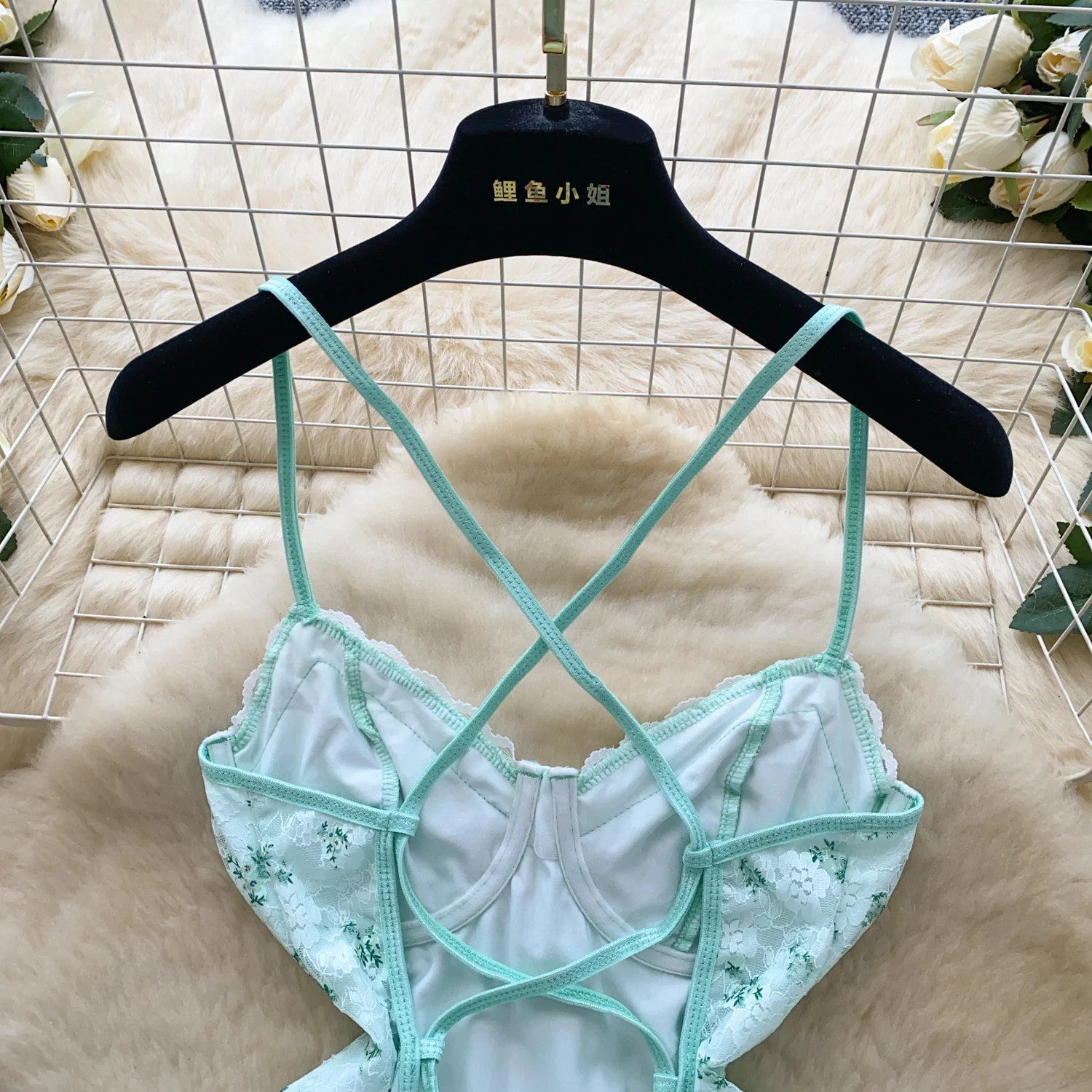 Sexy lace print Corset  bodysuits Chic Korean Camis Tank Top Basic Fashion Off Shoulder Summer Women Clothing thumbnail 5